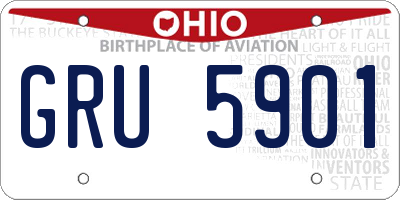OH license plate GRU5901