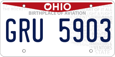 OH license plate GRU5903