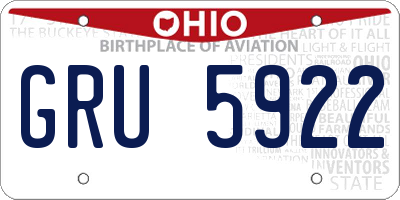 OH license plate GRU5922
