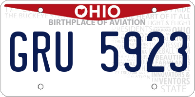 OH license plate GRU5923