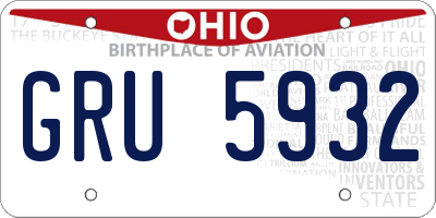 OH license plate GRU5932