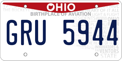 OH license plate GRU5944