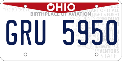 OH license plate GRU5950