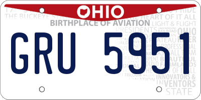 OH license plate GRU5951