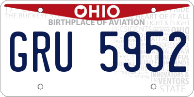 OH license plate GRU5952