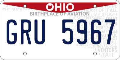 OH license plate GRU5967