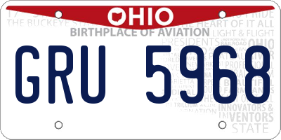 OH license plate GRU5968