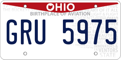 OH license plate GRU5975