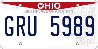 OH license plate GRU5989