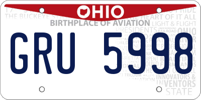 OH license plate GRU5998