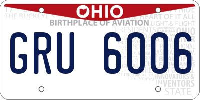 OH license plate GRU6006