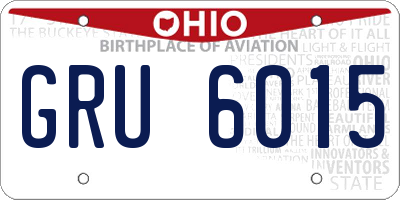 OH license plate GRU6015
