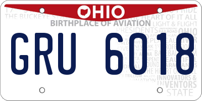 OH license plate GRU6018