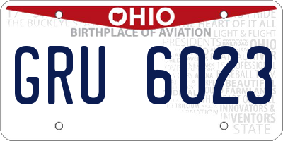 OH license plate GRU6023