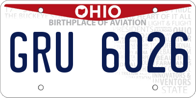 OH license plate GRU6026