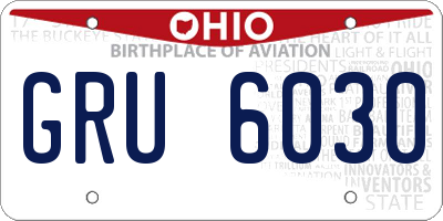 OH license plate GRU6030