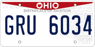 OH license plate GRU6034