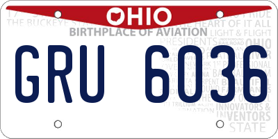 OH license plate GRU6036
