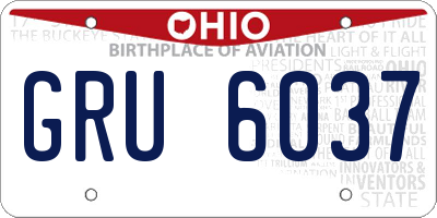 OH license plate GRU6037