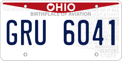 OH license plate GRU6041