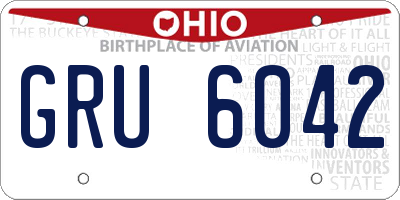 OH license plate GRU6042