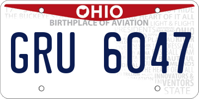 OH license plate GRU6047