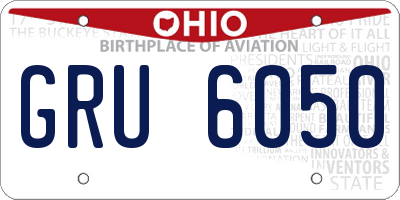 OH license plate GRU6050