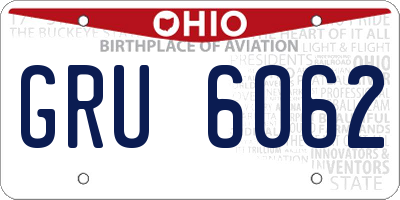 OH license plate GRU6062