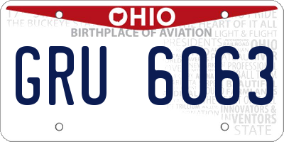 OH license plate GRU6063