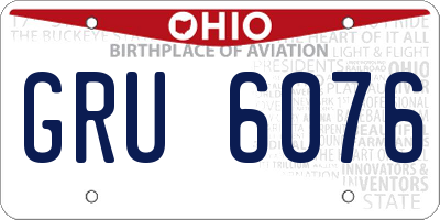 OH license plate GRU6076