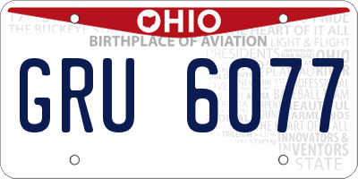 OH license plate GRU6077