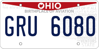 OH license plate GRU6080