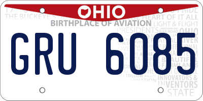 OH license plate GRU6085