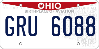 OH license plate GRU6088
