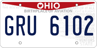 OH license plate GRU6102