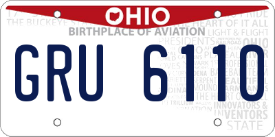OH license plate GRU6110