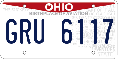 OH license plate GRU6117