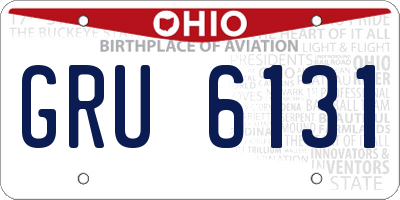 OH license plate GRU6131