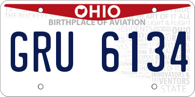 OH license plate GRU6134