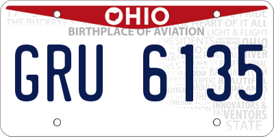OH license plate GRU6135