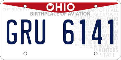 OH license plate GRU6141