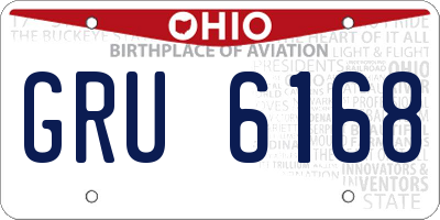 OH license plate GRU6168