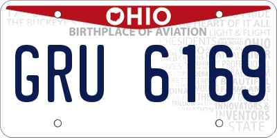 OH license plate GRU6169