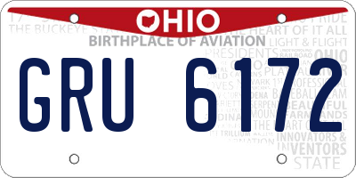 OH license plate GRU6172