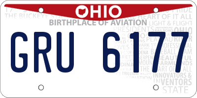OH license plate GRU6177