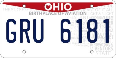 OH license plate GRU6181