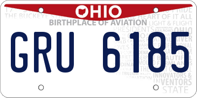 OH license plate GRU6185