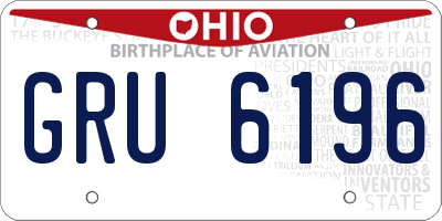 OH license plate GRU6196
