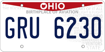 OH license plate GRU6230