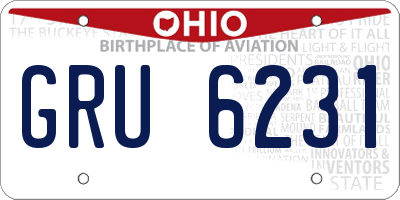 OH license plate GRU6231